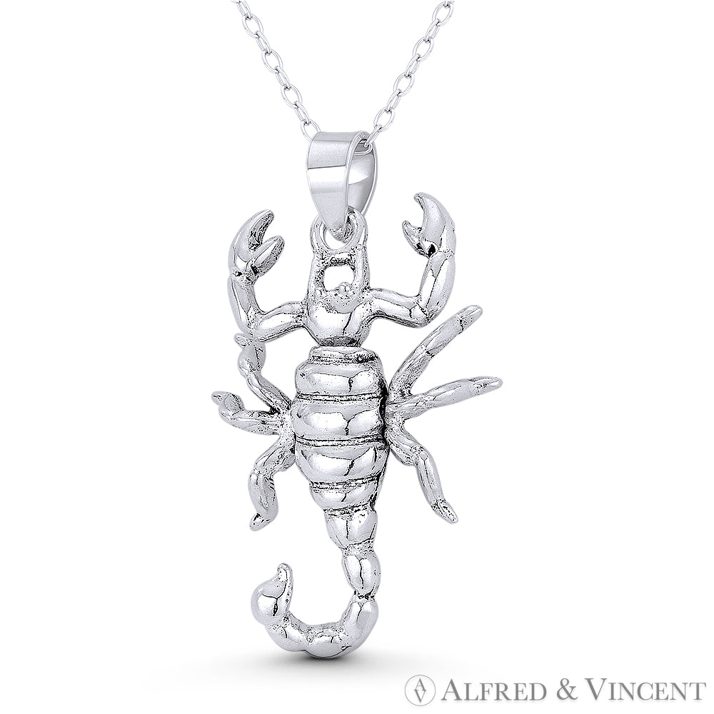 Oxidized .925 Sterling Silver Zodiac Sign Pendant Necklace Q128927