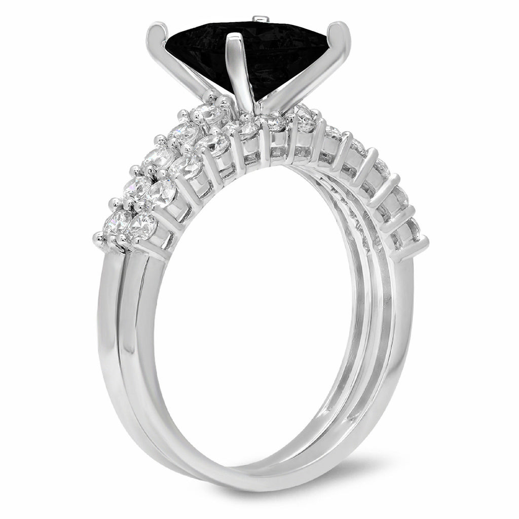 18K White Gold Solitaire Bridal Set A92005