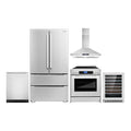 30 Electric Range, Wall Mount Range Hood, Dishwasher, Refrigerator with Ice Maker and Wine Cooler Y398548