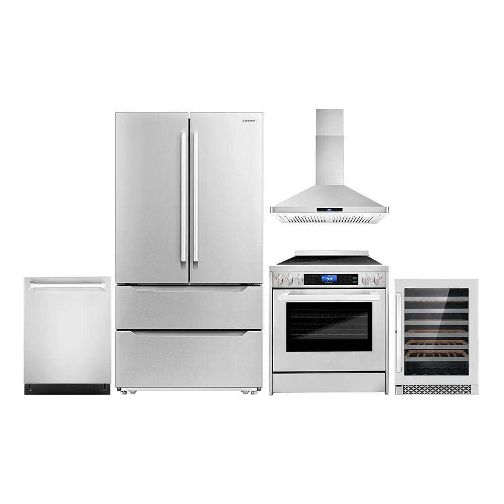 30 Electric Range, Wall Mount Range Hood, Dishwasher, Refrigerator with Ice Maker and Wine Cooler Y398548