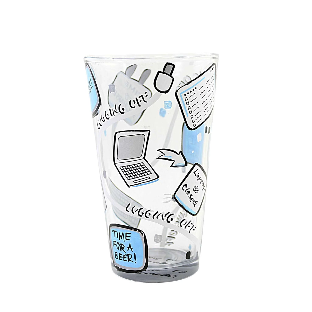 Hand Painted Pint Glass L4319