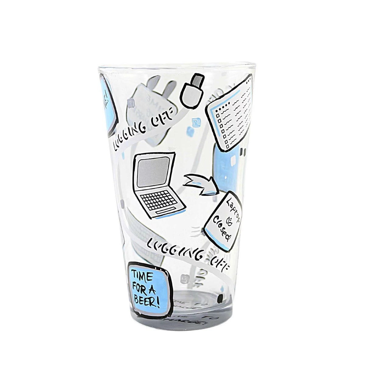 Hand Painted Pint Glass L4319