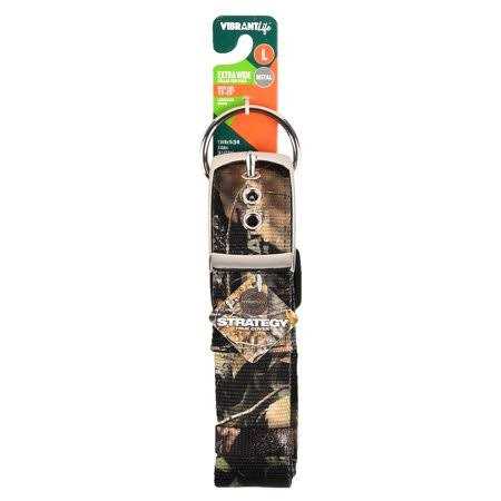 Large Camo Patterned Dog Collar with Metal Clasp X3594