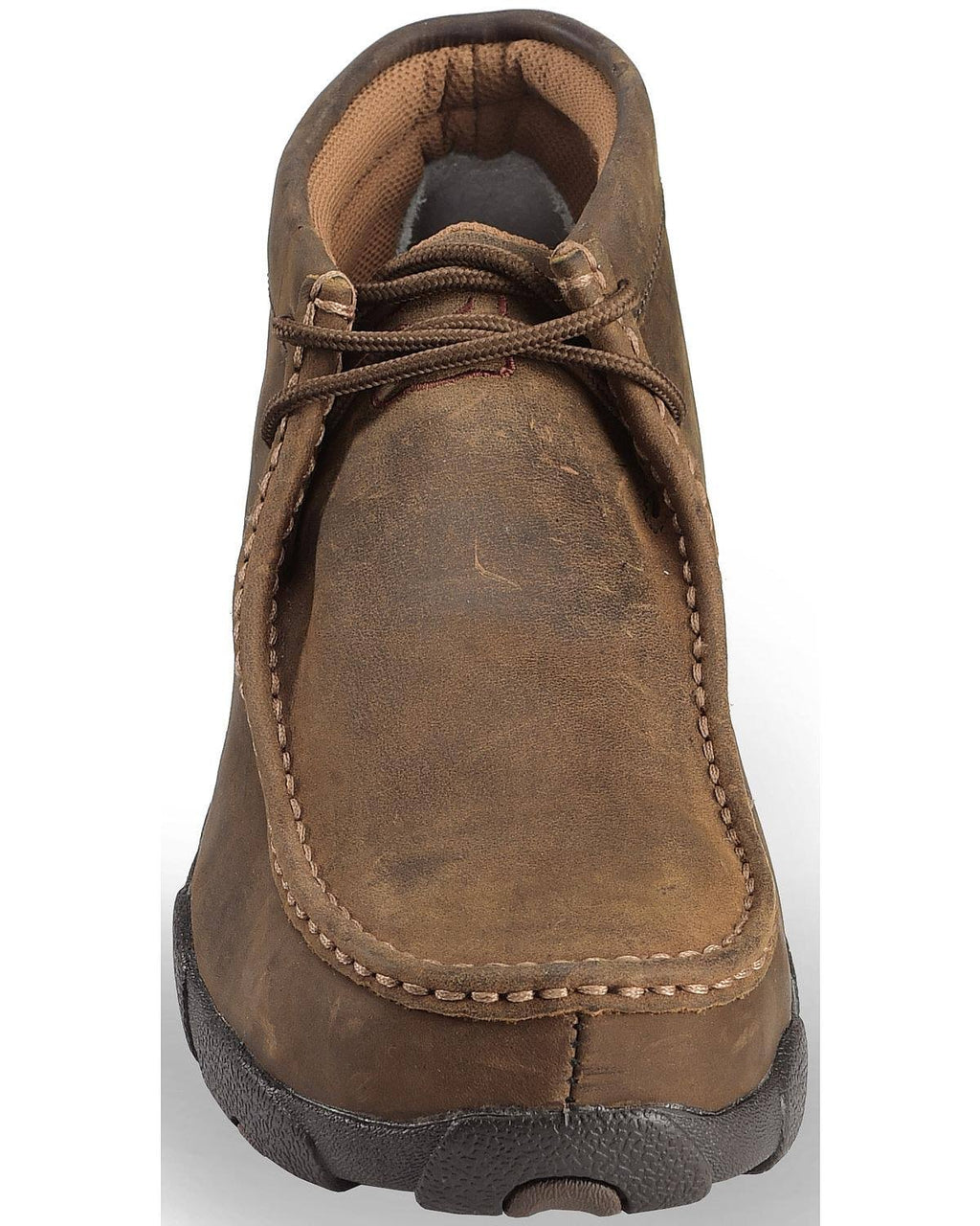 Distressed Saddle Leather Safety Toe Driving Moc E699673
