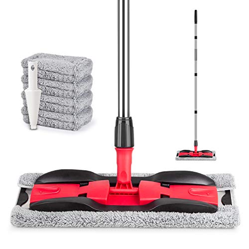 Microfiber Flat Mop with 4 Washable Pads R5877