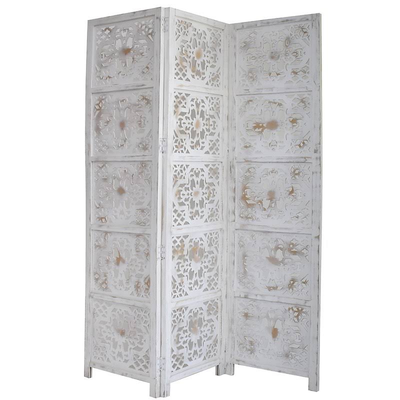 White 3 Panel Room Divider X1902