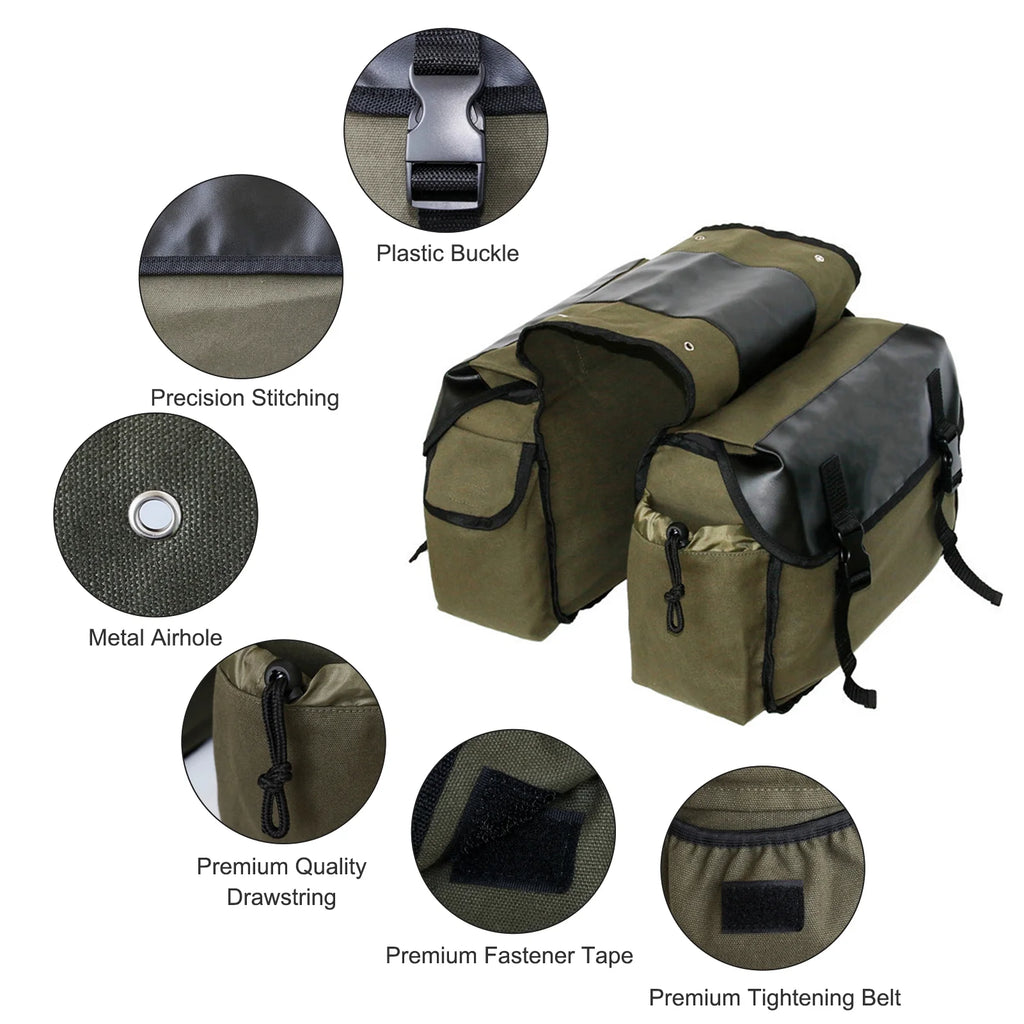 Canvas Waterproof Motorbike Saddle Bag V1612