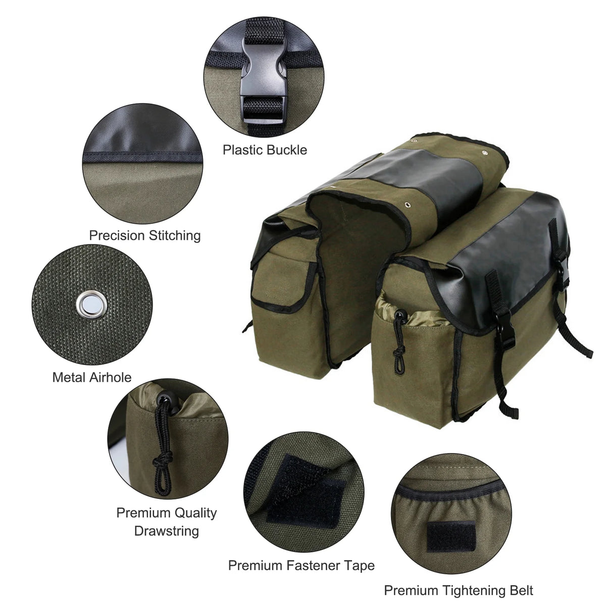 Canvas Waterproof Motorbike Saddle Bag V1612