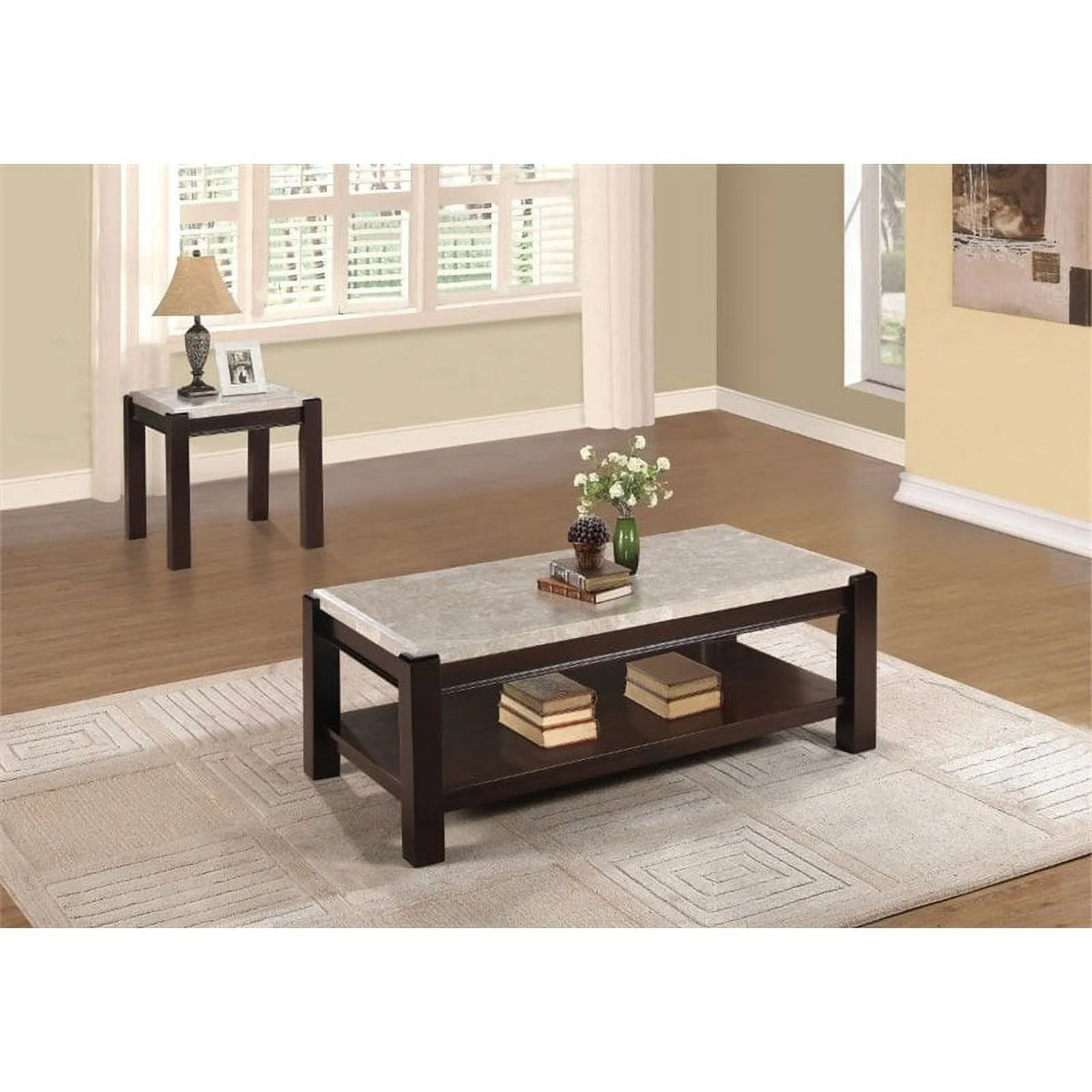Cherry Marble Top Cocktail Table A70844