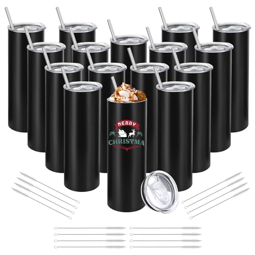 20 oz Stainless Steel Insulated Tumblers with Lid and Straw J202894
