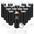 20 oz Stainless Steel Insulated Tumblers with Lid and Straw J202894