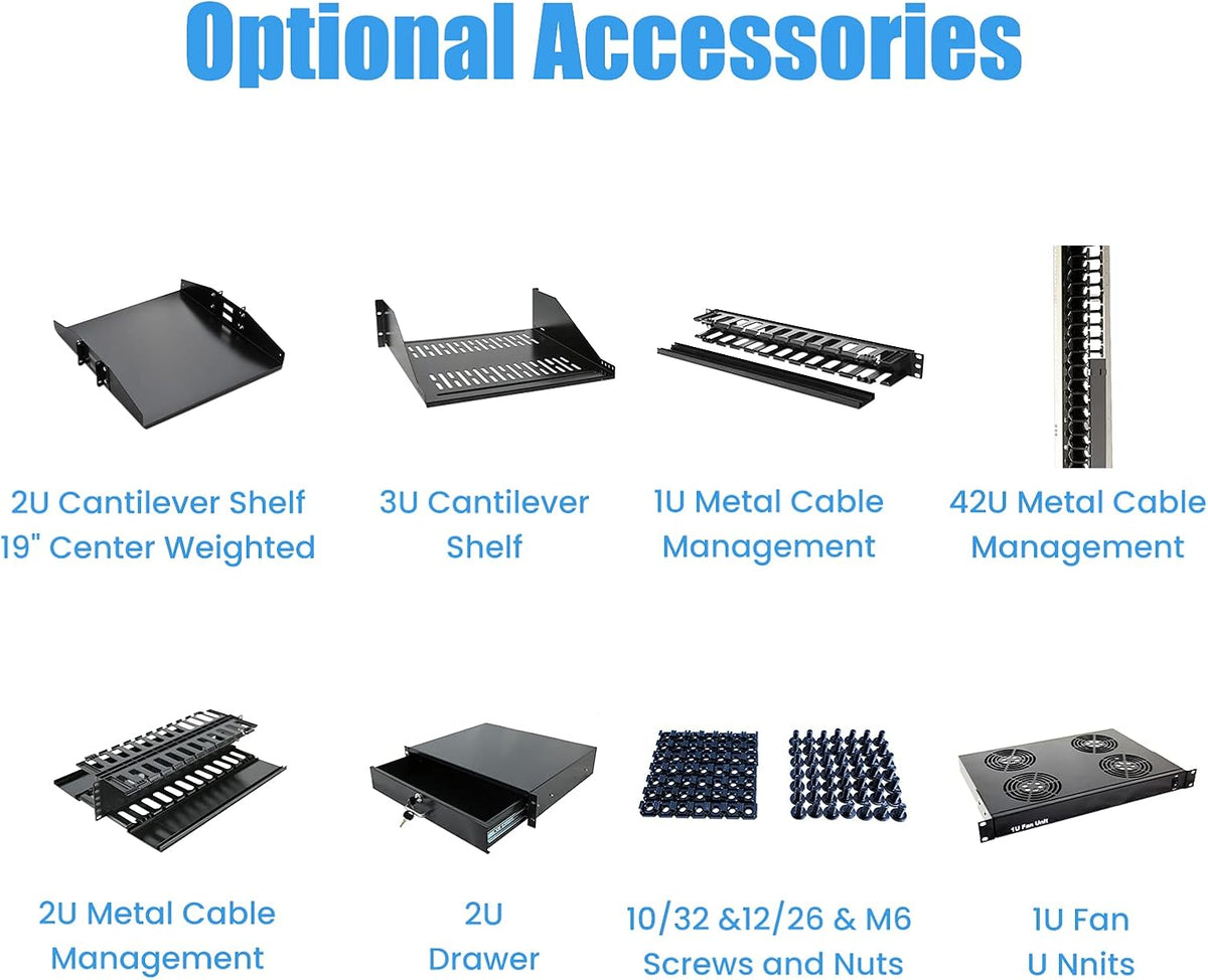 42U 4 Post Open Frame Server Rack 19inch Adjustable Depth O114634