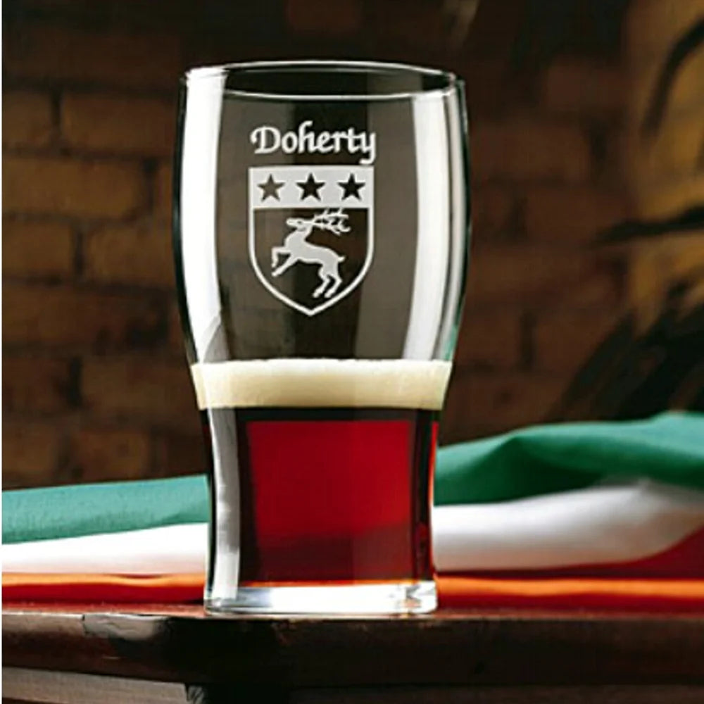 Irish Coat of Arms Tavern Glasses Set of 4 T3839