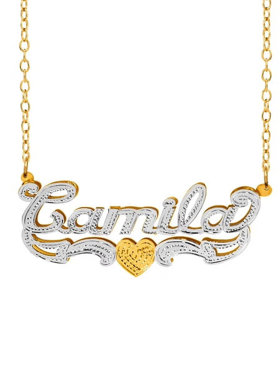 Beaded Rhodium Name Necklace A9997
