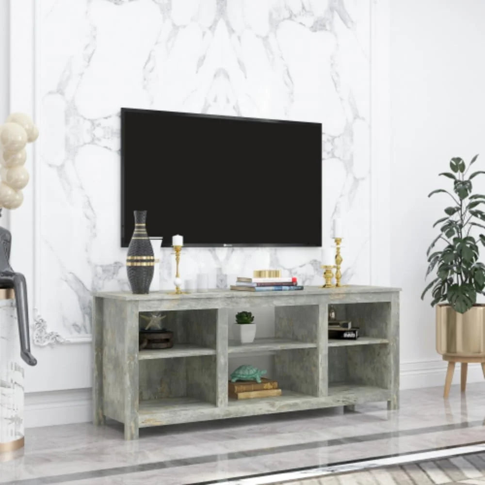 TV Station Furniture with 4 Storage Compartments and 1 Storage Cabinet Q31354