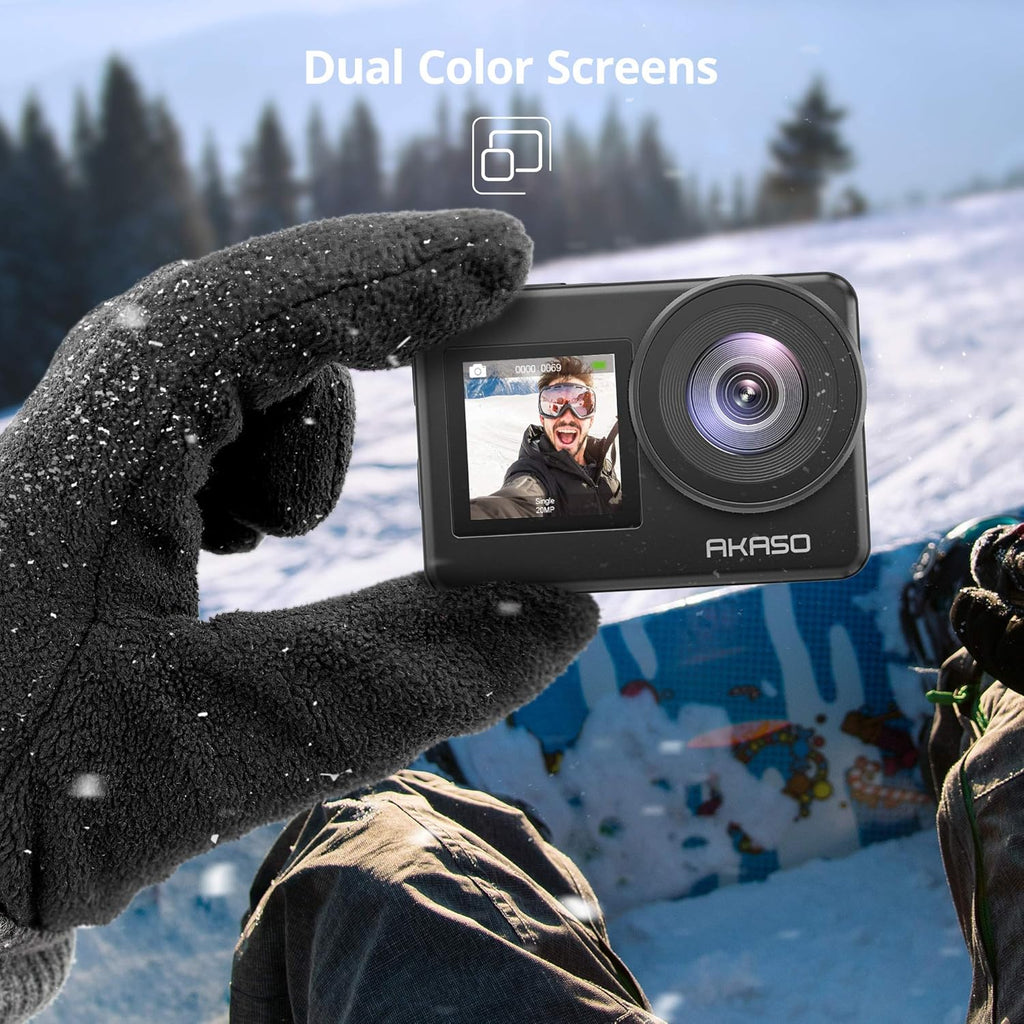 4K30FPS 20MP WiFi Action Camera with Touch Screen IPX8 Waterproof Camera EIS 2.0 External Mic with 2X 1350mAh Batteries I48752