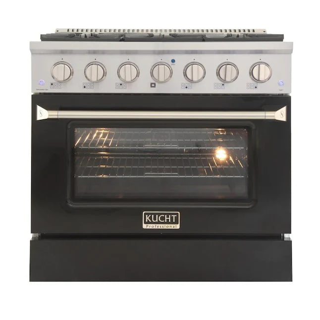 36 in. Propane Gas Range with Black Door L5972