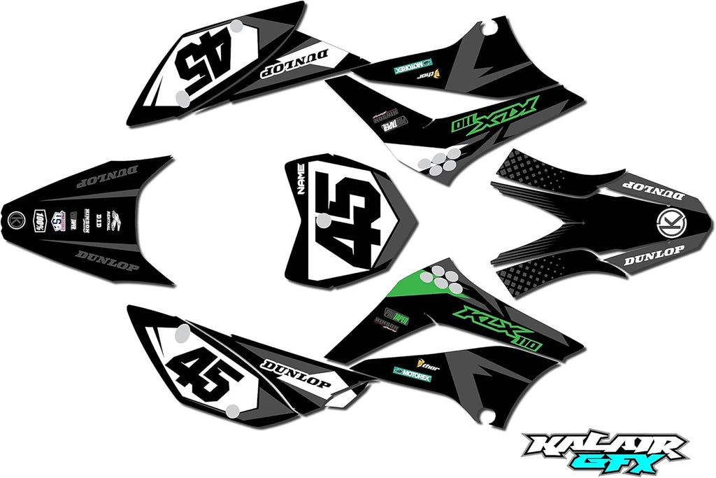 Gray 16 Mil Graphics Kit for Kawasaki KLX 110 G358