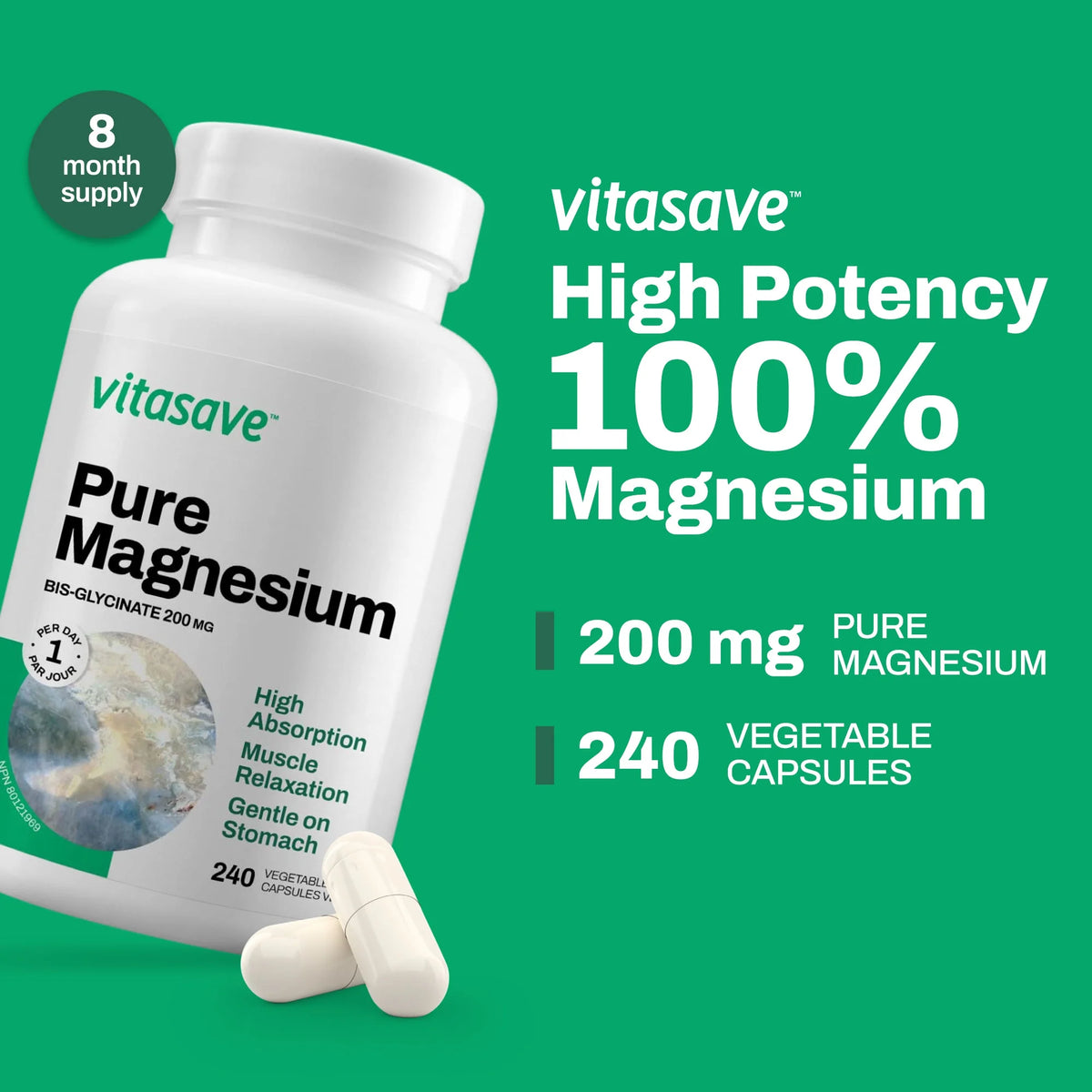 Magnesium Bisglycinate Capsules 240 Counts I5631