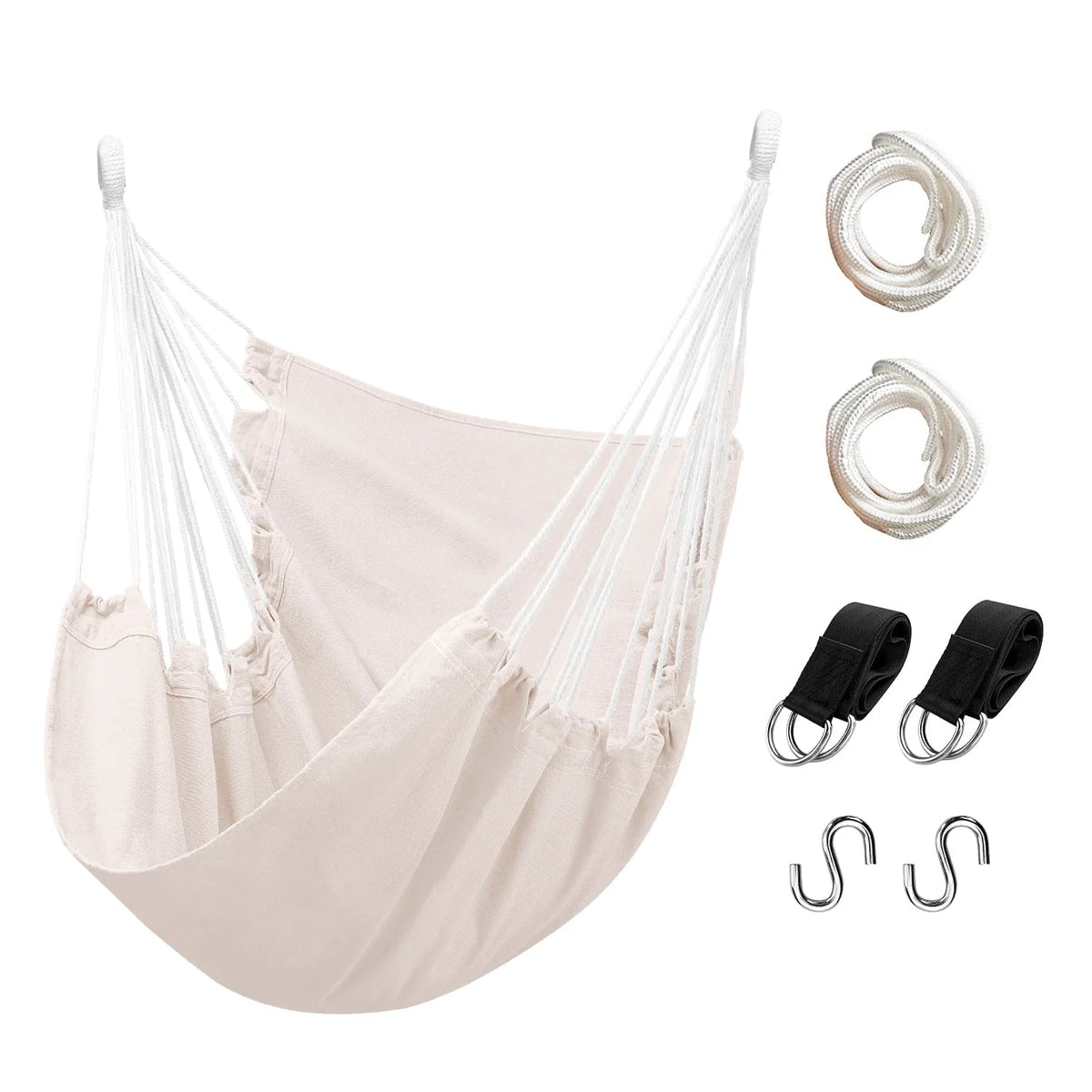 Hammock Chair with Pocket, Max 300 lbs, Dark Gray J740