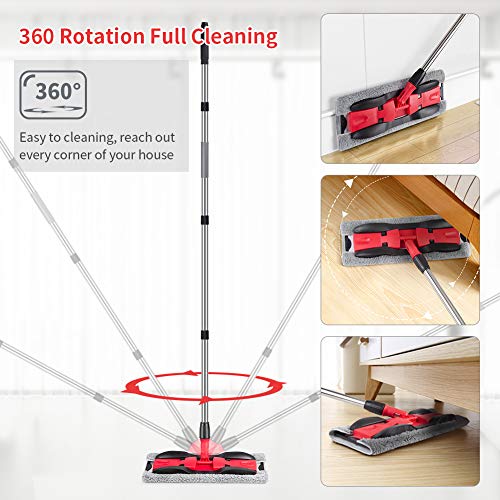 Microfiber Flat Mop with 4 Washable Pads R5877