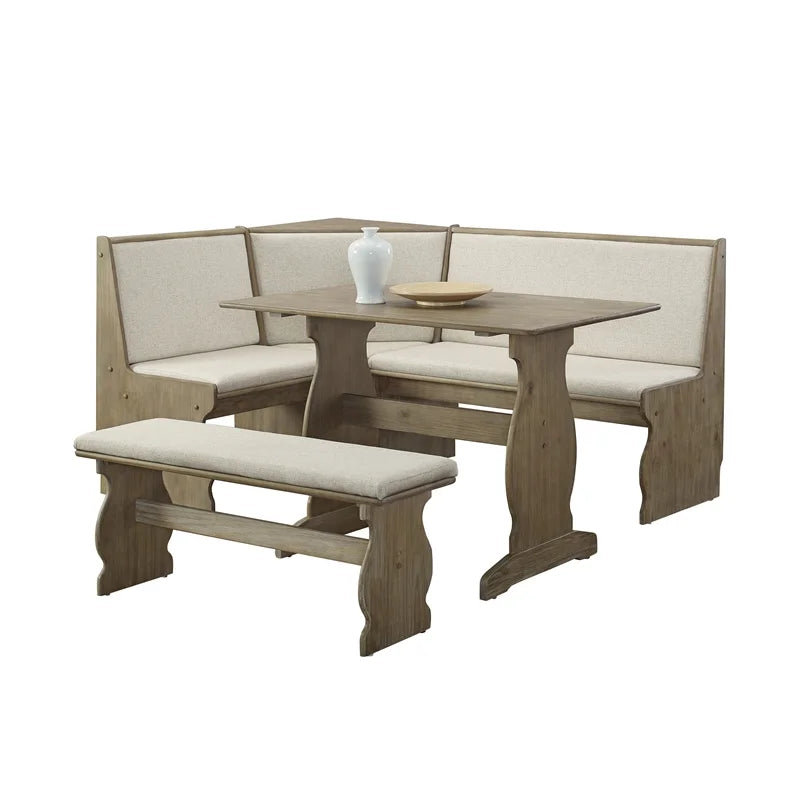 Brown Wood Corner Dining Set L354401