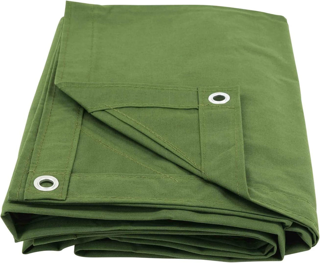 10' x 16' Green Canvas Tarp 12oz Pack of 2 B142