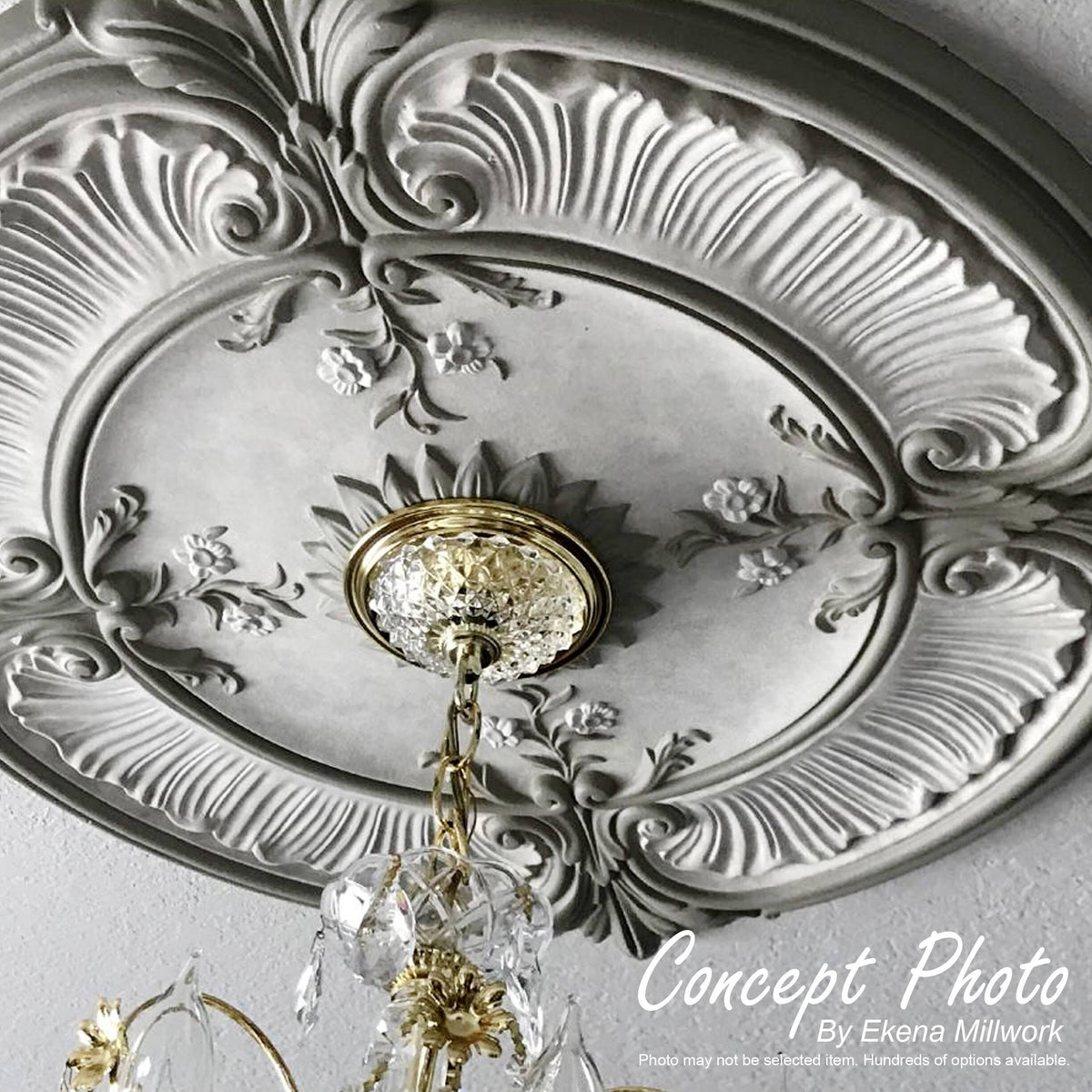 15 3/4x22OD x 1 1/2x22P Hand-Painted Ceiling Medallion R80986