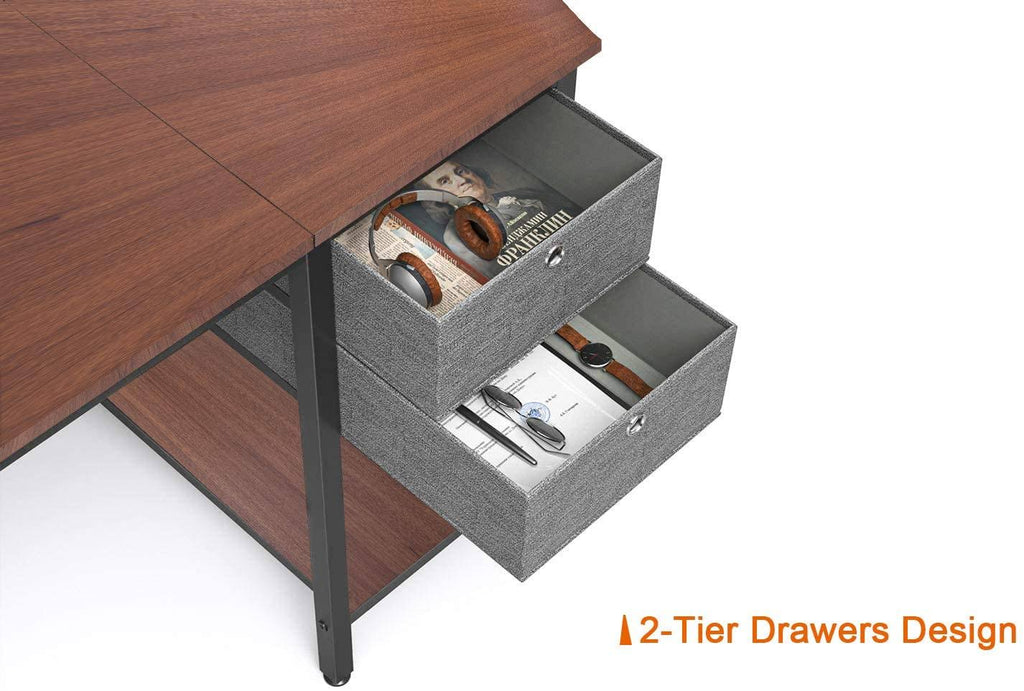 47x22 Desk with Drawers and Storage Shelves Q975