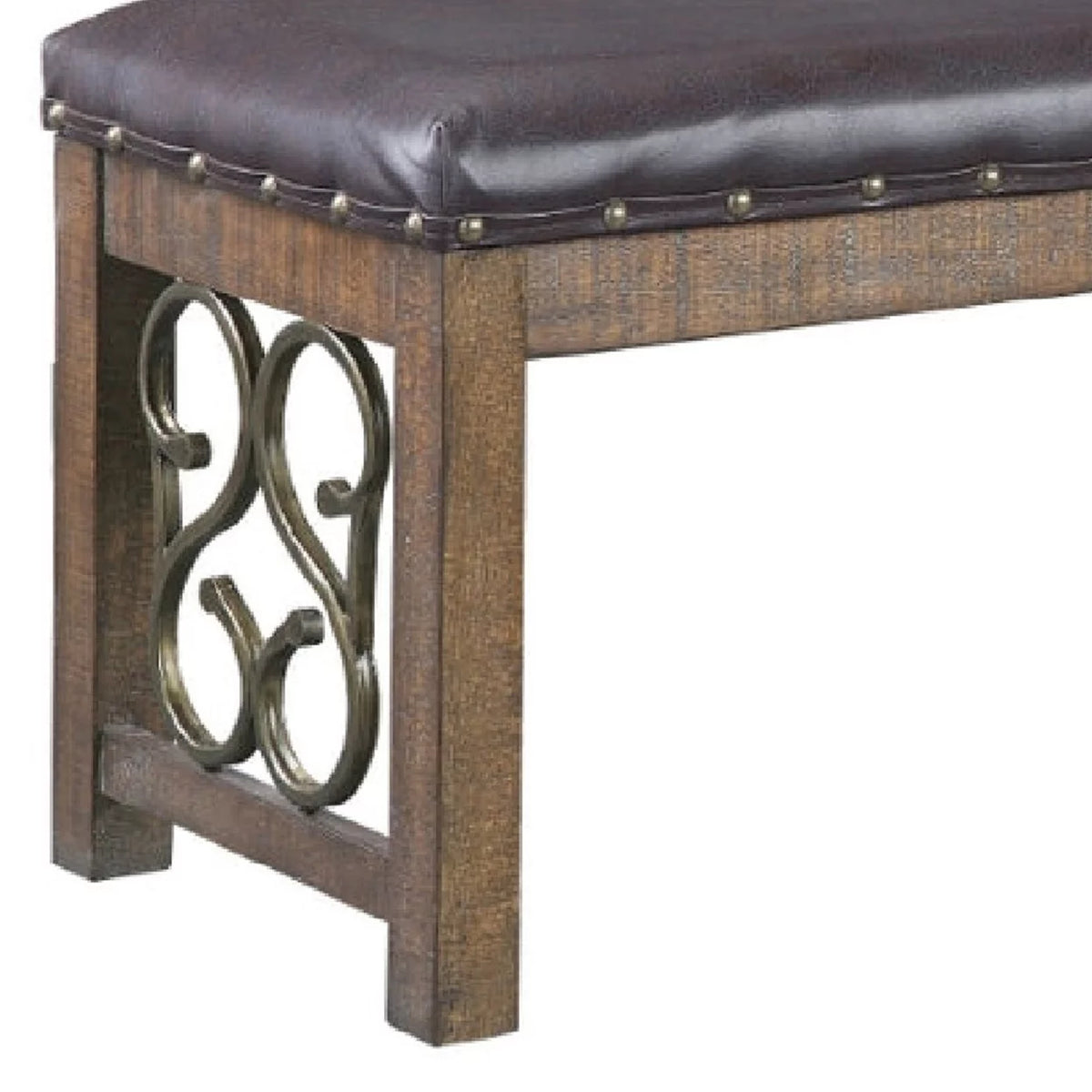 56 Inch Solid Wood Padded Bench H706