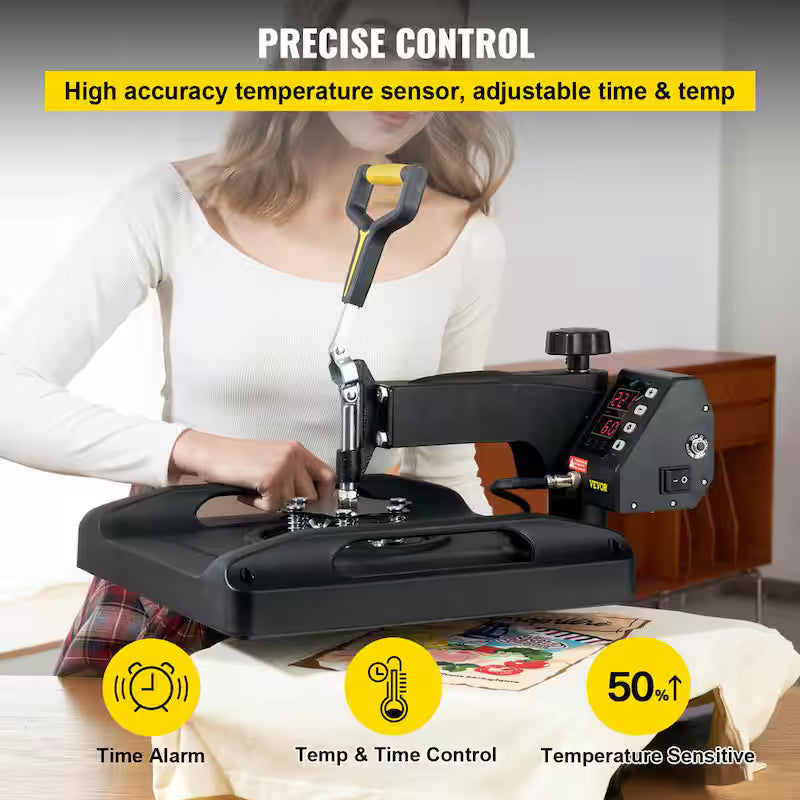 15 in. x 15 in. 5 in 1 Heat Press Machine Black W2245