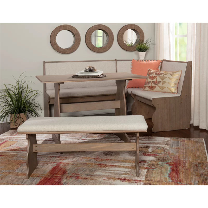 Brown Wood Corner Dining Set L354401