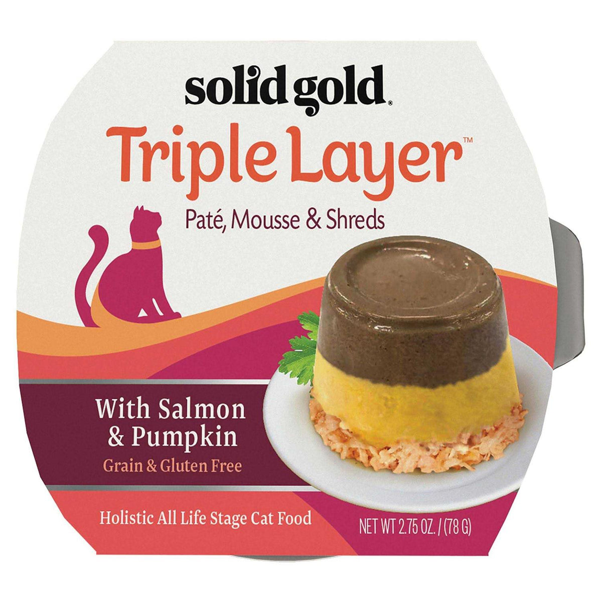 Solid Gold Triple Layer Pate Mousse & Shreds Pumpkin Cat Food V834