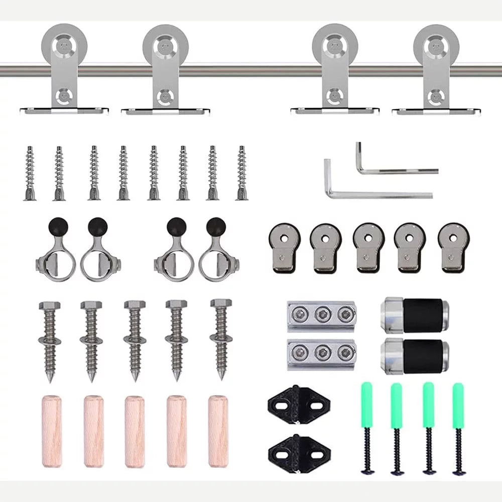 14Ft Stainless Steel Sliding Barn Door Hardware Kit T84977