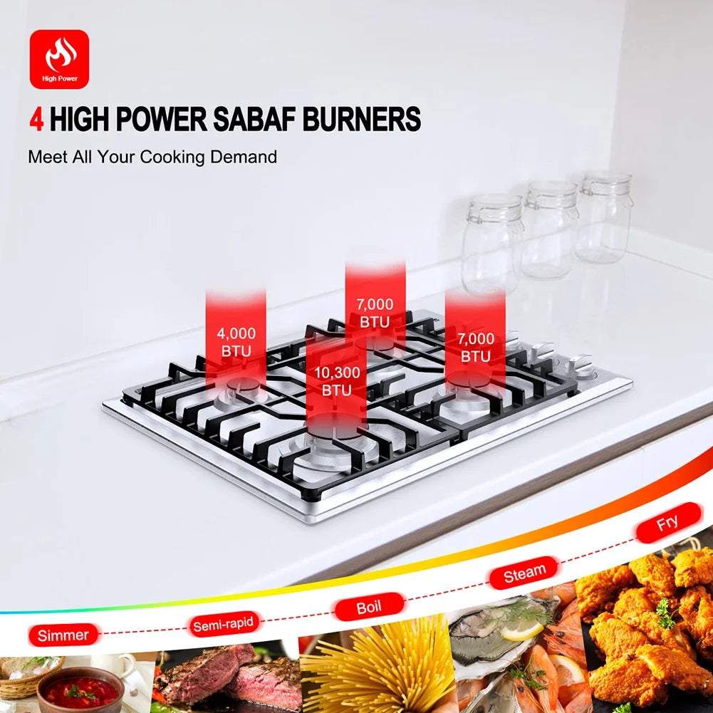 Stainless Steel 4-Burner Gas Cooktop X983