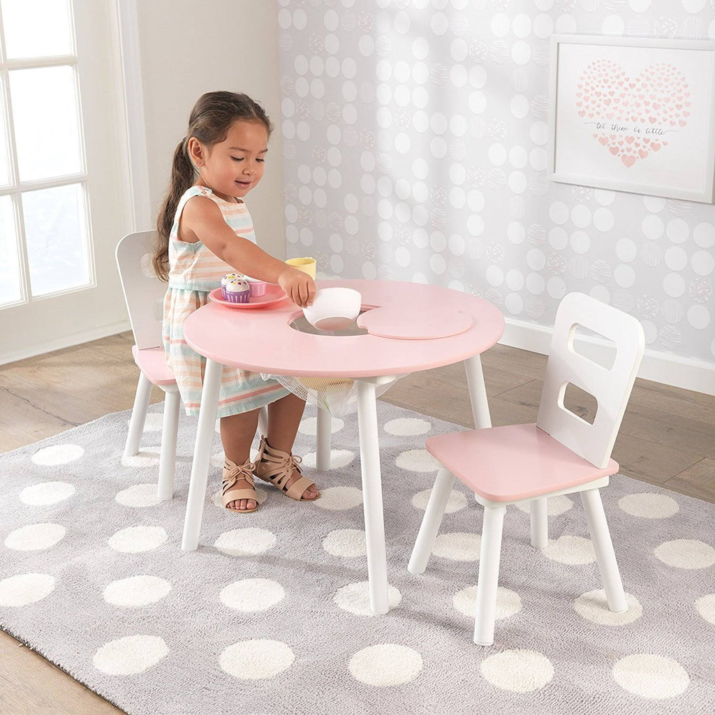 White Round Table and 2 Chair Set A35309