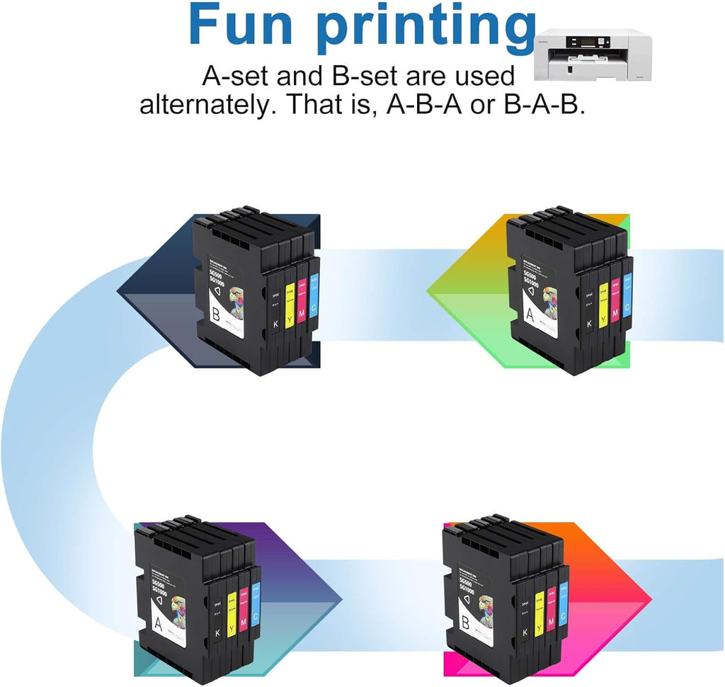 Sublimation Ink Cartridge 8-Pack for Sawgrass Virtuoso SG500 SG1000 Printer R335100