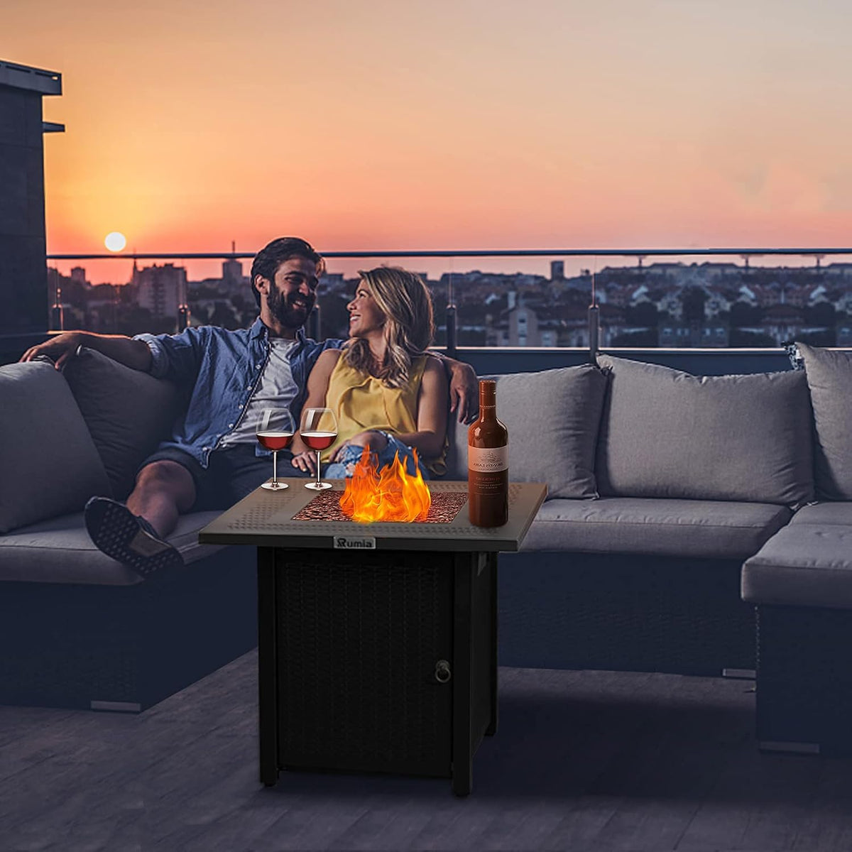 Propane Fire Pit Table with Lid Z682511