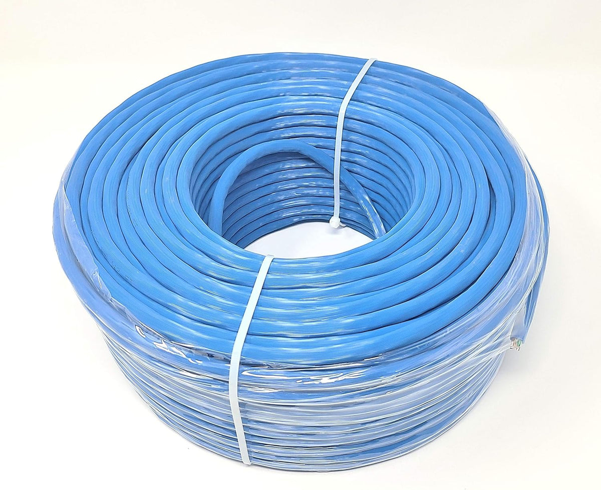 250 Feet CAT 6A Solid STP Bulk Ethernet Cable Blue N130