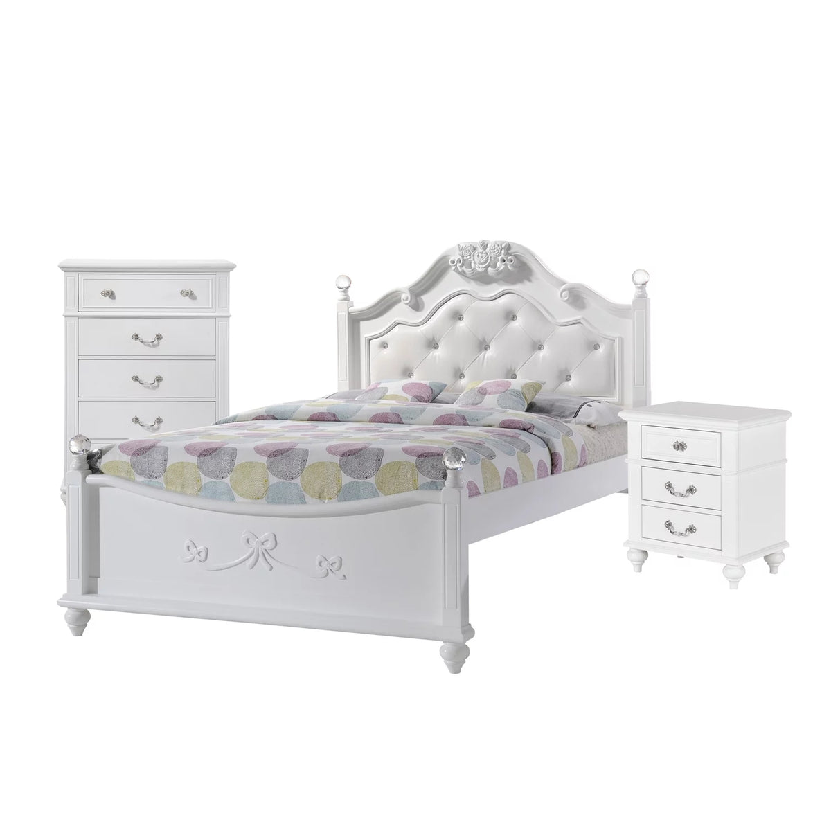White 3 Piece Full Bedroom Set S267363