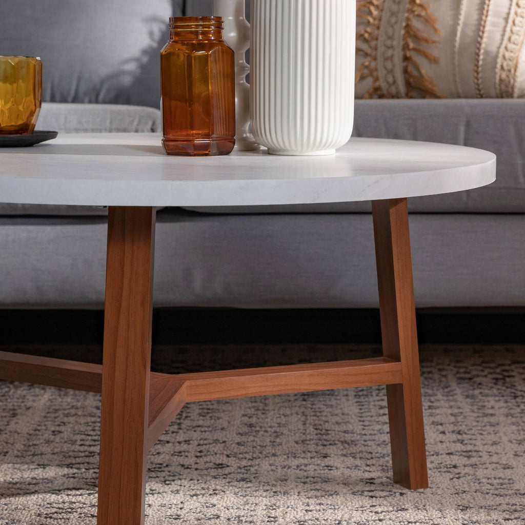 Round Faux Marble Top Coffee Table Z6073