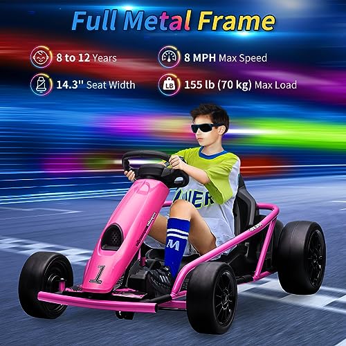 Electric Go Kart, 24V 2 x 300W 8MPH Drift Karts with Seat Belt C861