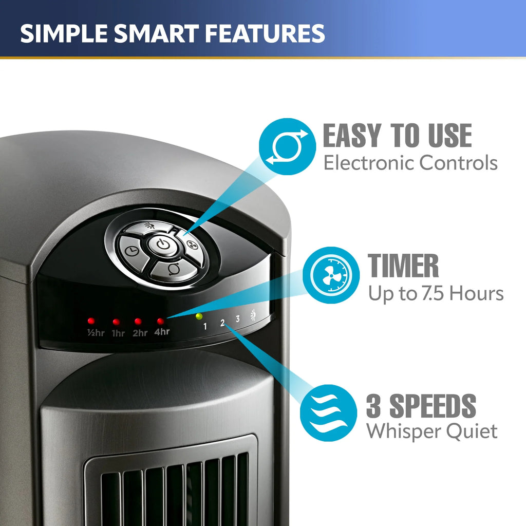42 Tower Fan with Remote, Gray/Brown U85008
