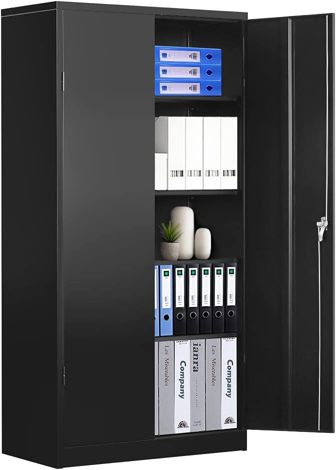 Locking Steel Storage Cabinet with 2 Doors and 2 Adjustable Shelves R7426