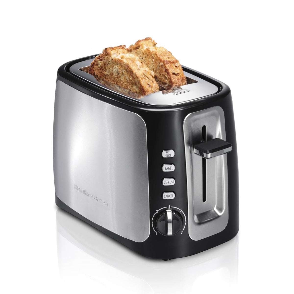2 Slice Toaster with Toast Boost, Black with Stainless Steel Accents N6214