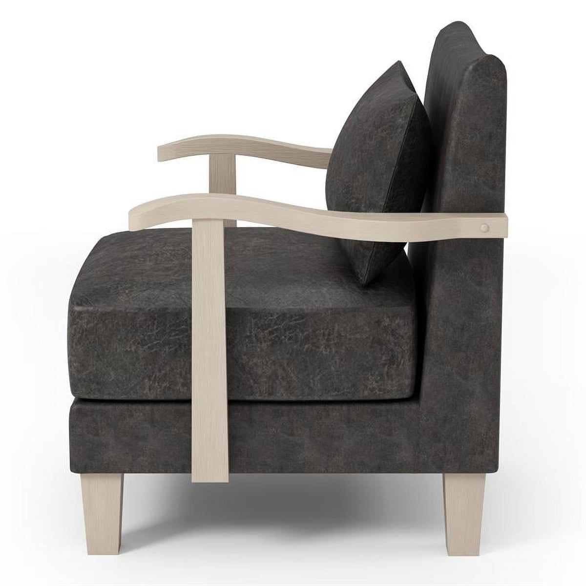 Light Gray Faux Leather Accent Chair (Set of 2) J58790