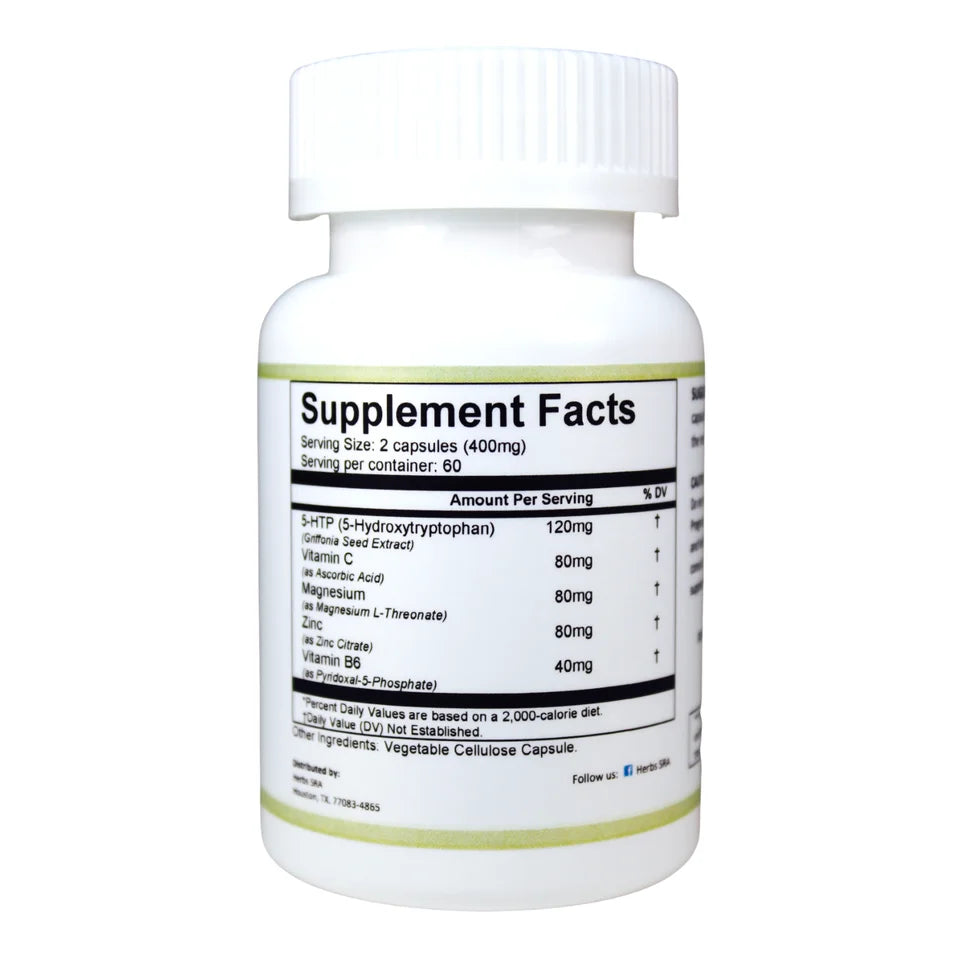 120 Capsules Magnesium L-Threonate 5-HTP C978052