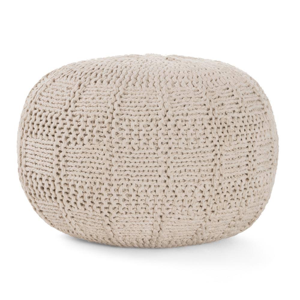 Ivory Round Pouf N907486