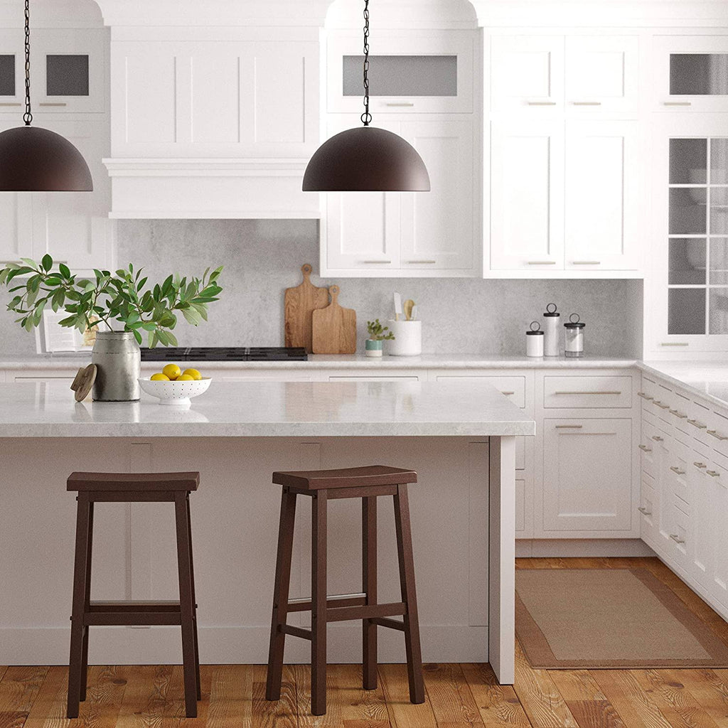 Walnut Solid Wood Kitchen Counter Stool 29 inch Set of 2 F159852