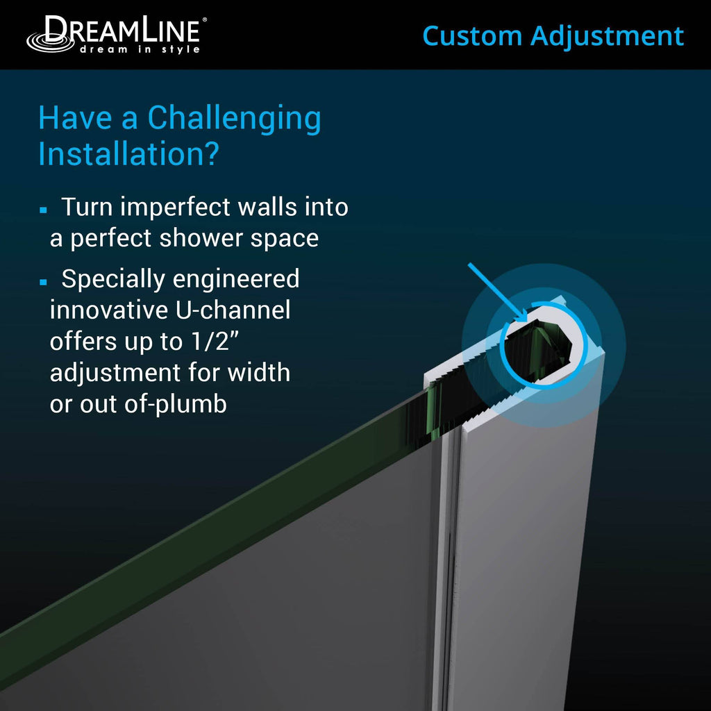 Satin Black Frameless Hinged Shower Door N521687